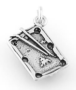 STERLING SILVER POOL TABLE CHARM/PENDANT