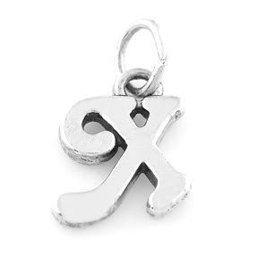 STERLING SILVER FANCY LETTER X CHARM/PENDANT