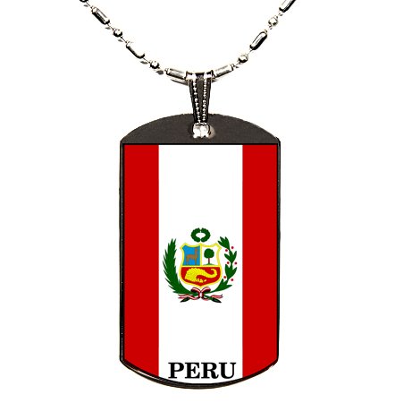 Peru Flag Polymer Glazed Dog Tag