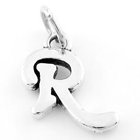STERLING SILVER FANCY LETTER R CHARM/PENDANT