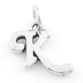 STERLING SILVER FANCY LETTER K CHARM/PENDANT