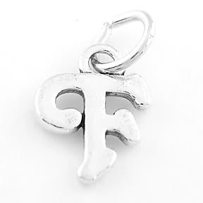 STERLING SILVER FANCY LETTER F CHARM/PENDANT