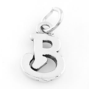 STERLING SILVER FANCY LETTER B CHARM/PENDANT