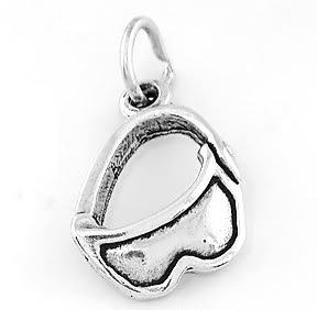 STERLING SILVER SKI GOGGLES CHARM/PENDANT