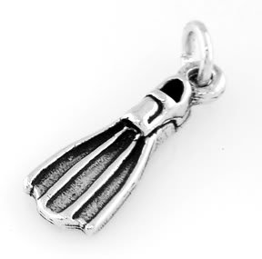 STERLING SILVER SWIMMER/ SNORKEL FLIPPER CHARM/PENDANT