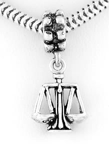 STERLING SILVER SCALES OF JUSTICE /WEIGHT EUROPEAN BEAD