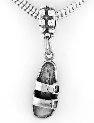 STERLING SILVER DANGLE SANDAL / FLIP FLOP EUROPEAN BEAD