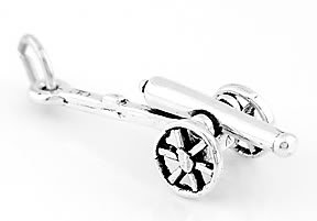 STERLING SILVER CANNON 3D CHARM/PENDANT