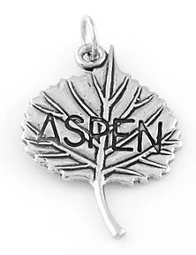 STERLING SILVER ASPEN LEAF CHARM/PENDANT