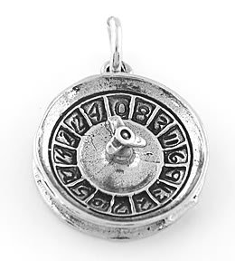 STERLING SILVER ROULETTE WHEEL CHARM/PENDANT