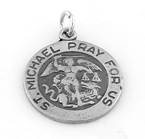 STERLING SILVER SAINT MICHAEL PRAY FOR US CHARM/PENDANT