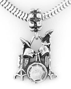 STERLING SILVER DRUM SET EUROPEAN BEAD