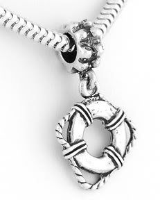 STERLING SILVER LIFE SAVER RING/ PRESERVER EUROPEAN BEAD