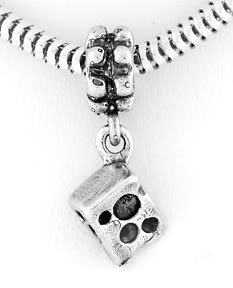 STERLING SILVER DANGLE SLICE OF CHEESE EUROPEAN BEAD
