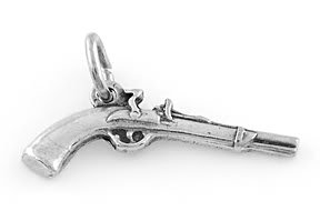 STERLING SILVER FLINTLOCK PISTOL CHARM/PENDANT