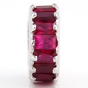 STERLING SILVER JULY WHEEL BIRTHSTONE CZ SPACER EUROPEAN BEAD