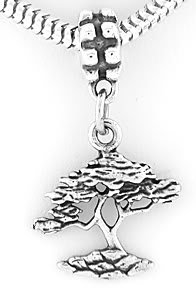 STERLING SILVER DANGLE BONSAI TREE/TREE OF LIFE BEAD EUROPEAN BEAD