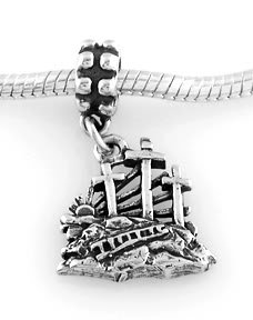 STERLING SILVER DANGLE CROSSES ON CALVARY EUROPEAN BEAD