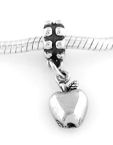STERLING SILVER DANGLE APPLE EUROPEAN BEAD