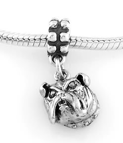 STERLING SILVER DANGLING BULLDOG EUROPEAN BEAD