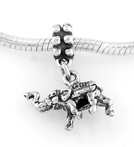 STERLING SILVER DANGLE GOP ELEPHANT EUROPEAN BEAD