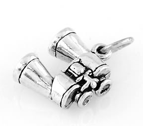STERLING SILVER 3D BINOCULARS CHARM/PENDANT