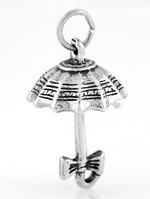 STERLING SILVER MARY POPPINS STYLE OPEN UMBRELLA CHARM/PENDANT