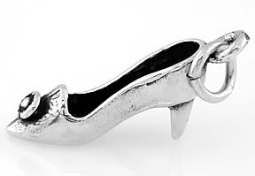 STERLING SILVER 3D HIGH HEEL SHOE CHARM/PENDANT