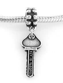 STERLING SILVER DANGLE KEY TO SUCCESS EUROPEAN BEAD