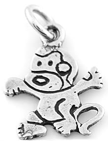STERLING SILVER CRAZY MONKEY CHARM/PENDANT