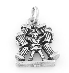 STERLING SILVER HERCULES HOLDING PILLARS CHARM/PENDANT