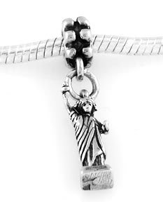 STERLING SILVER DANGLE STATUE OF LIBERTY EUROPEAN BEAD