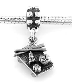 STERLING SILVER DANGLE SUSHI PLATE EUROPEAN BEAD