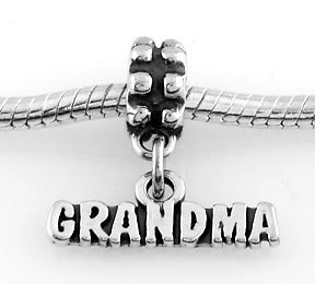 STERLING SILVER DANGLE GRANDMA EUROPEAN BEAD