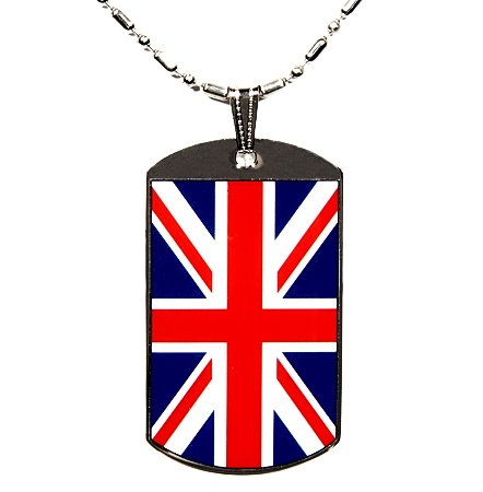 British Flag Polymer Glazed Color Dog Tag