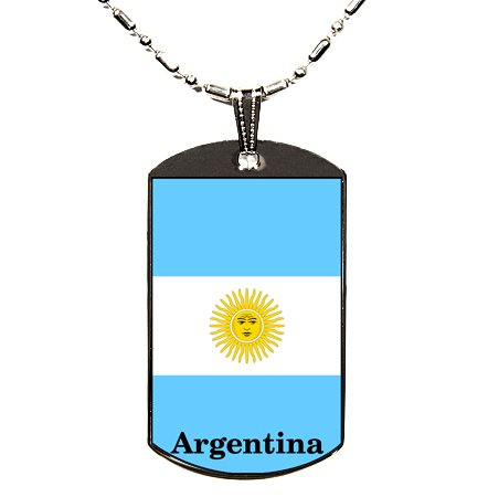 Argentina Flag Polymer Glazed Dog Tag