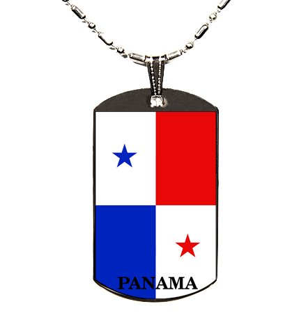 Panama Flag Polymer Glazed Dog Tag