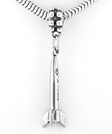 STERLING SILVER DANGLING ROCKET EUROPEAN BEAD