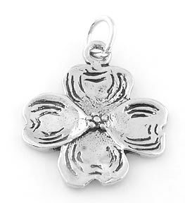 STERLING SILVER DOGWOOD BLOSSOM CHARM/PENDANT