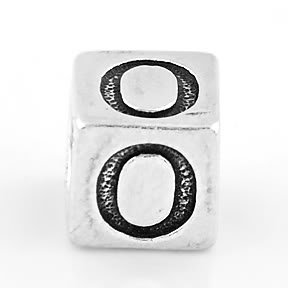 STERLING SILVER BLOCK LETTER INITIAL O CUBE CHARM