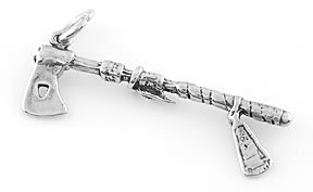 STERLING SILVER BATTLE AXE CHARM/PENDANT