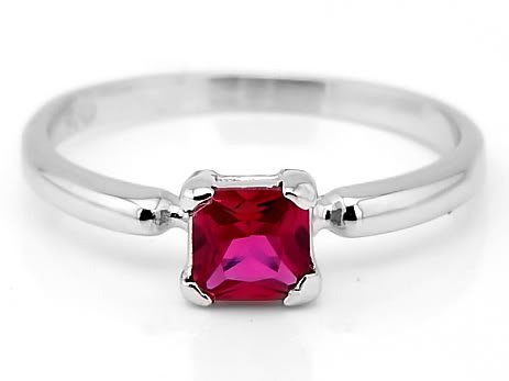 STERLING SILVER JULY BIRTHSTONE CZ CHILD RING SZ 5