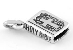 STERLING SILVER 2 SIDED HOLY BIBLE (DOVE/ CROSS) CHARM/PENDANT