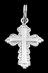 STERLING SILVER FANCY CROSS CHARM/ PENDANT