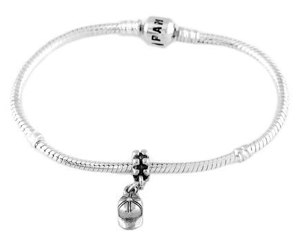 STERLING SILVER DANGLE HAT / BALL CAP EUROPEAN BEAD