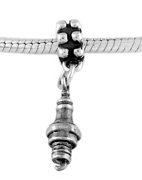 STERLING SILVER DANGLE CAR MECHANIC SPARK PLUG EUROPEAN BEAD