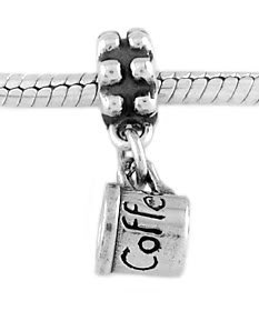 STERLING SILVER DANGLE COFFEE CUP / MUG EUROPEAN BEAD
