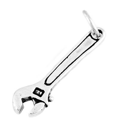STERLING SILVER WORKMAN'S TOOL, WRENCH CHARM/PENDANT