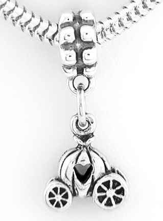 STERLING SILVER PUMPKIN CARRIAGE EUROPEAN BEAD
