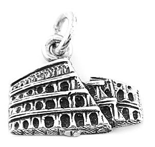 STERLING SILVER ROME COLISEUM CHARM/PENDANT
